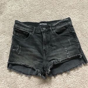 Express Dark Jean Shorts